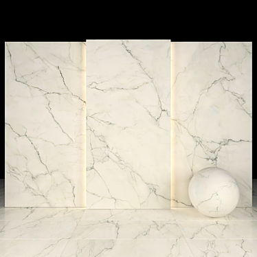 Elegant White Honed Marble Collection 3D model image 1 