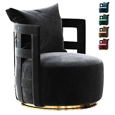 Italian Luxury Armchair: The Braid 6082 T80 3D model image 1 