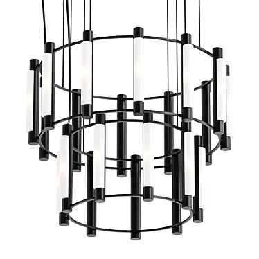 Industrial Luxe Chandelier Pipeline 3D model image 1 