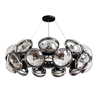 Elegant Round Bulb Chandelier 3D model image 1 