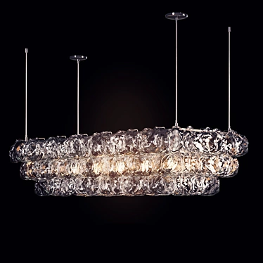 Elegant Ostrea Crystal Chandelier 3D model image 1 