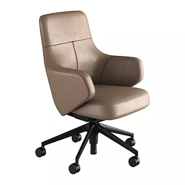 Luxury Leather Lowback Chair 3D model image 1 