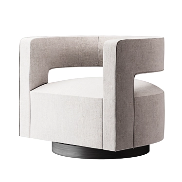 1960s Geometric Swivel Chair 3D model image 1 