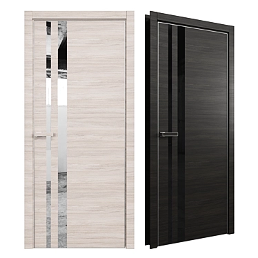 Profil Doors 16Z Interior Door + Lotus Handle 3D model image 1 