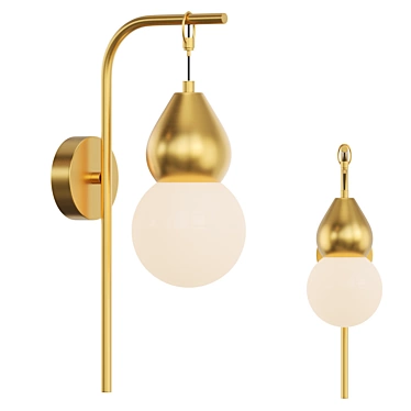 Modern Brass Wall Lamp 3D model image 1 