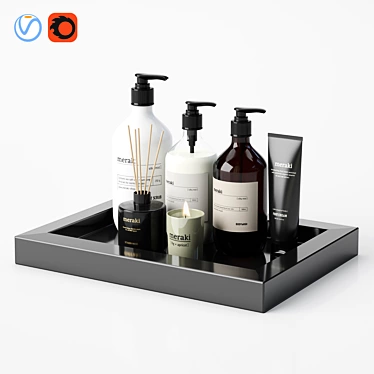 Modern Bathroom Accessories Set 3D model image 1 