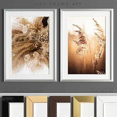 Elegant Art Frame Set 3D model image 1 