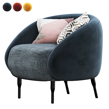 Sleek Black Armchair: Bump Your Comfort! 3D model image 1 