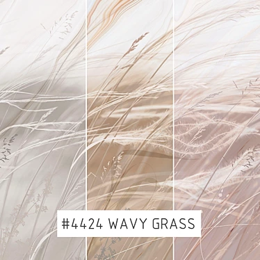 Wave Grass: Eco-Friendly Embossed Wallpaper 3D model image 1 