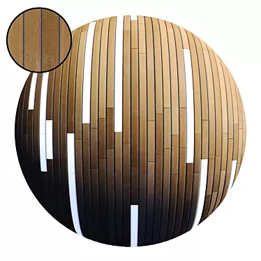 Striped Wood + Light Panels: High-quality PBR Textures 3D model image 1 