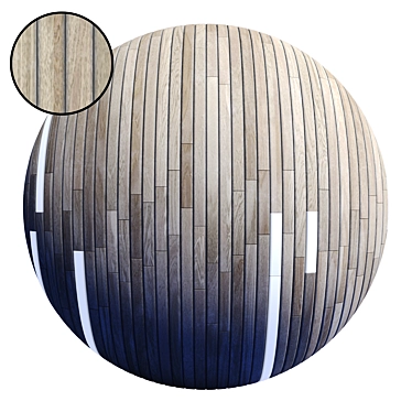 Striped Wood + Light Panels: PBR 4K Textures & 3D Files 3D model image 1 