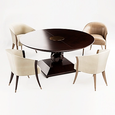 Delilah Chair and Daliesque Table Set 3D model image 1 
