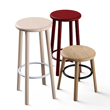 Redefining Simplicity: Mattiazzi's Solo Stools 3D model image 1 