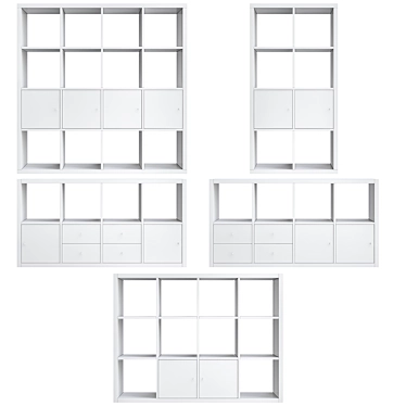 Ikea Kallax Set: Versatile White Shelving Solution 3D model image 1 