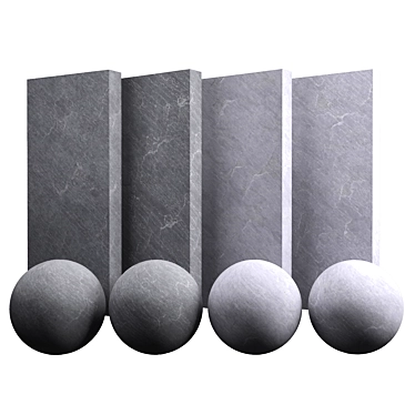 Sleek Gray Raw Slate Stone 3D model image 1 
