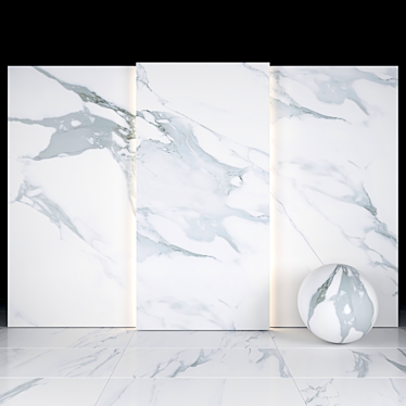 Elegant Borghini White Marble Tiles 3D model image 1 