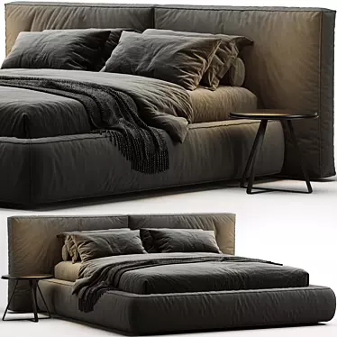 Bonaldo Fluff Bed: Plush Comfort for Dreamy Nights 3D model image 1 