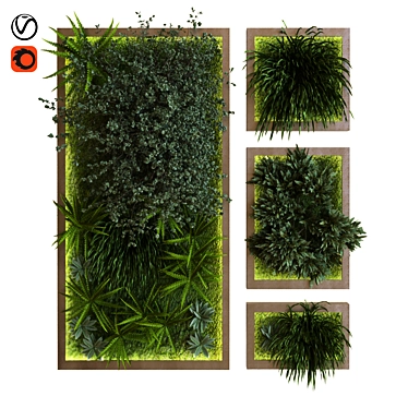 Eco Green Wall Decor Set 3D model image 1 
