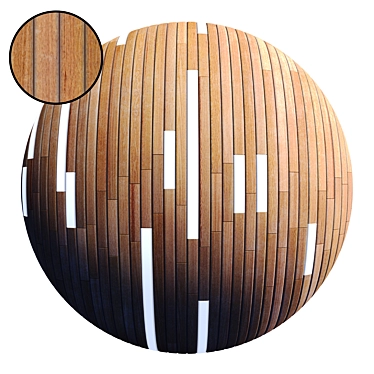 Striped Wood + Light Panels 4K 3D model image 1 