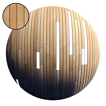 Striped Wood + Light Panels: Stunning PBR 4K Textures 3D model image 1 