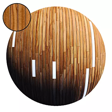 Striped Wood Light Panels - PBR 4K 3D model image 1 