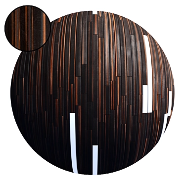 Striped Wood Light Panels - PBR 4K 3D model image 1 