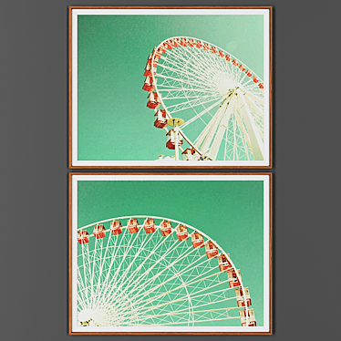 Wooden Frame Collection with 2 Pictures 3D model image 1 