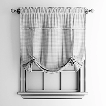 Elegant Roman Blinds: Window Upgrade 3D model image 1 
