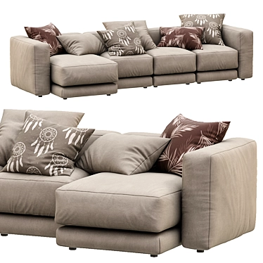 Modern Lewis Sofa: Montauksofa Excellence 3D model image 1 