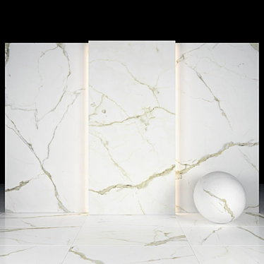 Elegant Gold Calacatta Marble 3D model image 1 