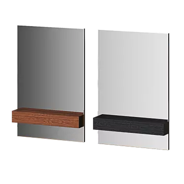 Rustic Wood Shelf Mirror - Clear Home Design 3D model image 1 