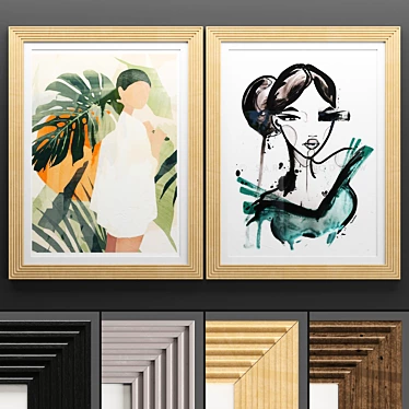 Modern Art Frame Set 50x70cm 3D model image 1 