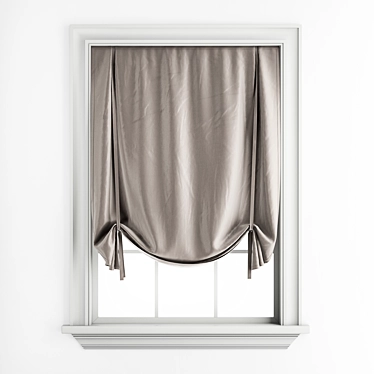 Elegant French Window Roman Blinds 3D model image 1 
