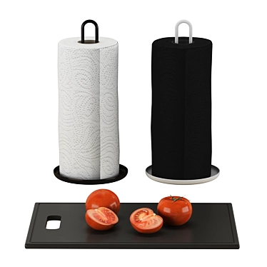 Tomato Dishcloth and Roll Holder 3D model image 1 