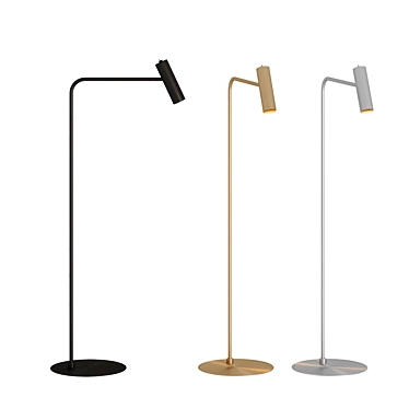 Sleek Metal Heron Floor Lamp 3D model image 1 