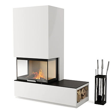 Nordpeis Fireplace with Honoree Accessories 3D model image 1 