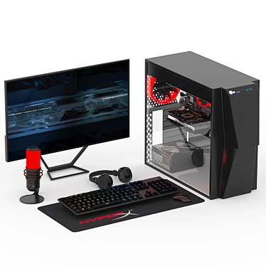 Ultimate Gaming PC Set 04 3D model image 1 