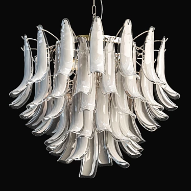 Mazzega Murano Pink Lattimo Chandelier 3D model image 1 