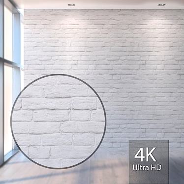 High-Res Seamless White Brick Wall 3D model image 1 