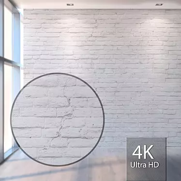 Seamless White Brick Wall Texture 3D model image 1 