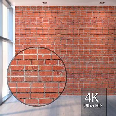 Seamless Brick Red Texture 3D model image 1 