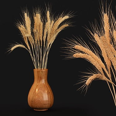 Elegant Wheat Bouquet 3D model image 1 
