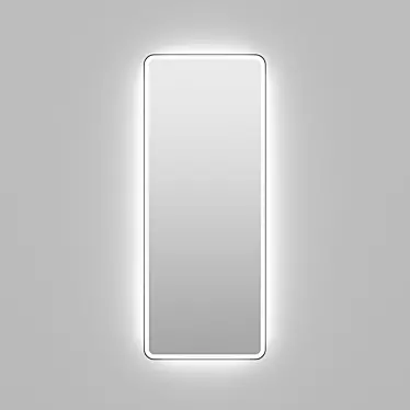 Modern Rectangular Mirror with Bright Iron Illumination 3D model image 1 