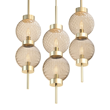 Elegant Glass Pendant Light - Plaza 3D model image 1 