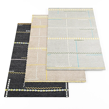 High Resolution Random Carpets (3 Pieces) 3D model image 1 