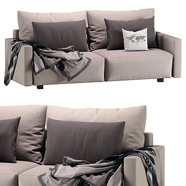 Gimmarp 3-Seater Sofa: Comfort in Rudorna Brown 3D model image 1 