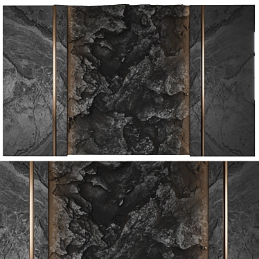 Black Rock Wall Panel 3D model image 1 