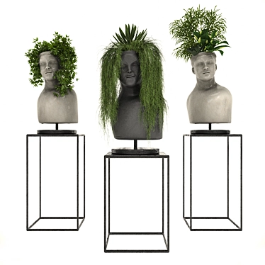  Trio of Green Marvels: Ivy, Succulent & Snow Queen 3D model image 1 