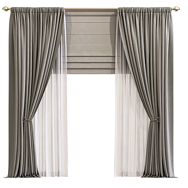 Modernized Design Curtain 797 3D model image 1 