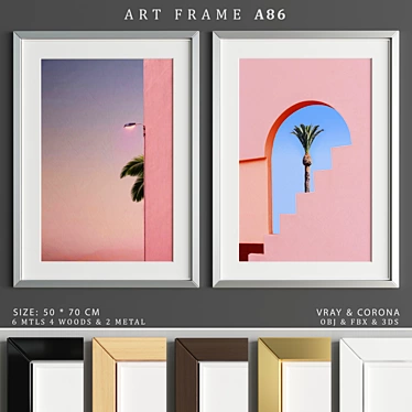 Elegant Art Frame A86: 2 Frames, 50x70cm 3D model image 1 